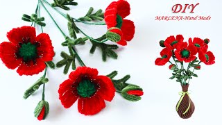 Легко сделать 💯 МАКИ из синельной проволоки ❣️ Pipe Cleaner Flowers DIY