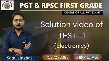 Rpsc first grade physics, solution video of test -1 ( Electronics)