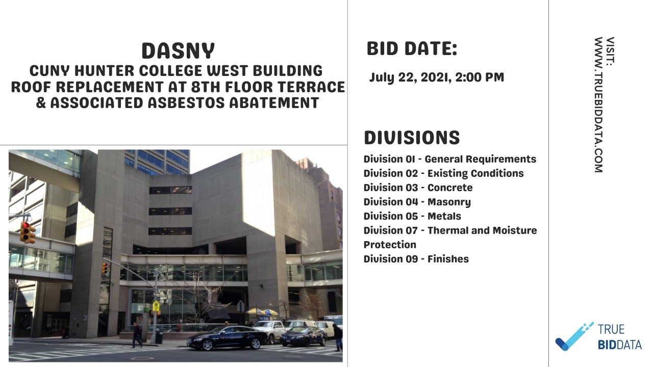 CUNY Hunter College West Building Roof Replacement at 8th Floor Terrace