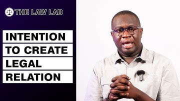 Intention to create legal relation