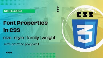 5. Font Properties in CSS (Hindi) | font-style | font-weight | font-family | font-size