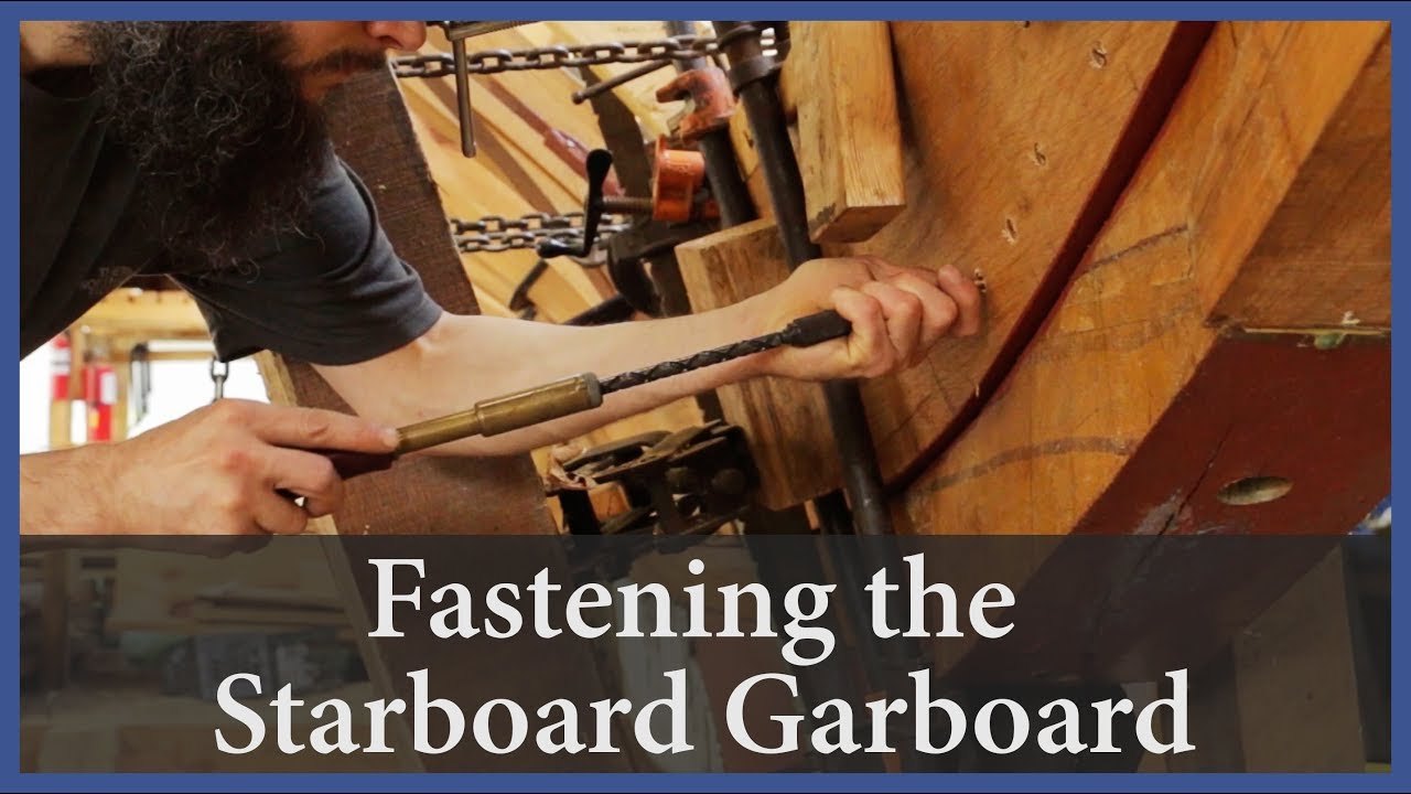 Acorn to Arabella – Journey of a Wooden Boat – Episode 73: Fastening the Starboard Garboard