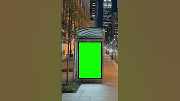 Bus stop billboard green screen free to use