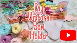 DIY Unicorn Bow Organizer | Easy Macrame | Rainbow Unicorn | DIY Room Decor | Pastel Unicorn Bow
