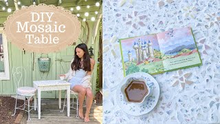 DIY Mosaic Table with Broken Antique Dishes | Thrift Flip on a Budget | How To Mosaic