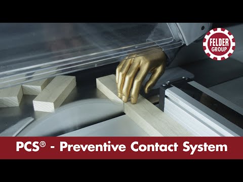 Security System on Sliding Table Saws. PCS® Preventive Contact System | Felder Group