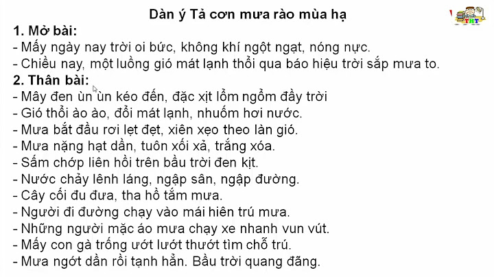 Bài văn tả cơn mưa rào mùa hè lớp 5