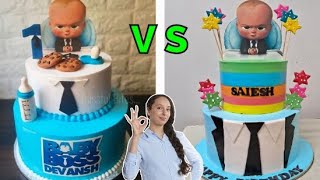 Baby Boss 2step cake 😲 photo vs Real | Rainbow pastrie cake|A to Z baby Boss cake making