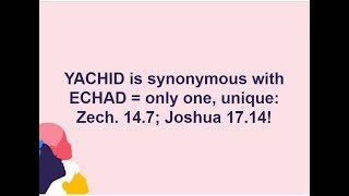 Video: Echad and Yachid mean Singular 'One', not Compound 'One'. Christian Trinitarians have it all wrong! - Anthony Buzzard