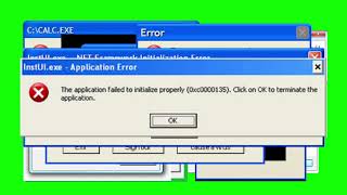 Windows xp error green screen meme but it's power infinity so everyone warning!