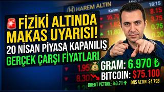 🚨 FİZİKİ ALTINDA MAKAS UYARISI! | 20 Nisan Kapalıçarşı Altın, Dolar ve Kripto  | Gün Sonu Özeti