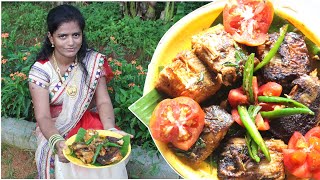 STINGRAY FISH FRY RECIPE | Traditional fish curry in my village food channel - Village food cooking