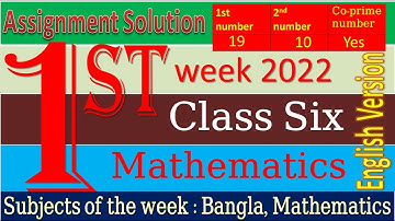 English Version Class 6 Mathematics 1st week 2022 Assignment Solution