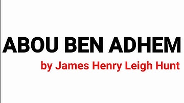 Abou Ben Adhem by Leigh Hunt. Line by line Explanation in Urdu by Waqas Afaque.