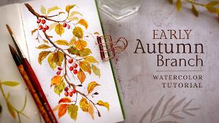 Simple Watercolor Autumn Branch | Loose Foliage Technique