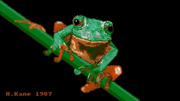 17-bit disc 456 Commodore Amiga animations/demos inc. Tree Frog by H Kane (1987)