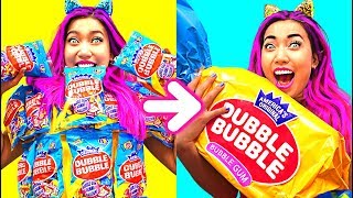 WOW! Giant Dubble Bubble Gum DIY!!! So Funny! (CC Available)