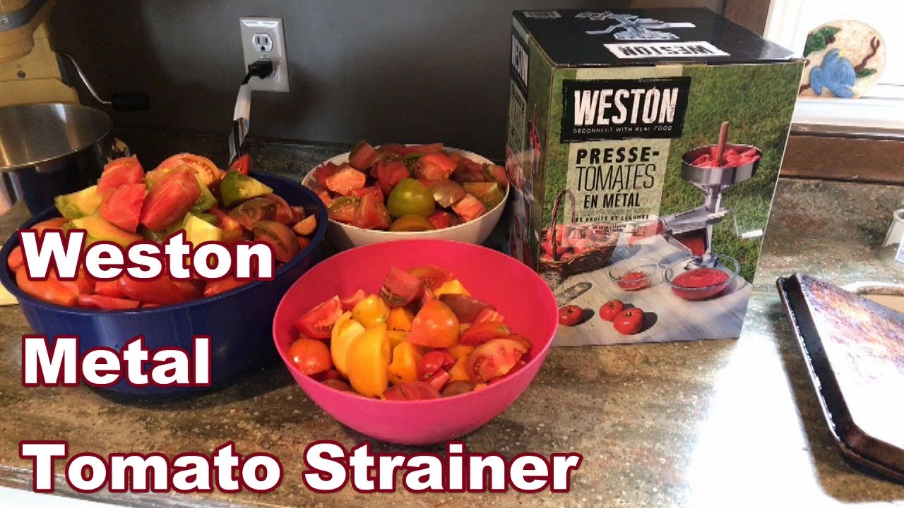 Weston Metal Tomato Strainer, 1 Gallon Hopper, Stainless Steel