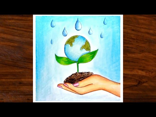 How to draw save trees drawing / save trees save earth save nature poster  easy - YouTube