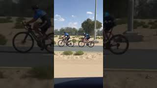 Sheikh Hamdan cycling|Morning close call with an ostrich by UAE Royal Family 722 views 2 years ago 1 minute, 4 seconds