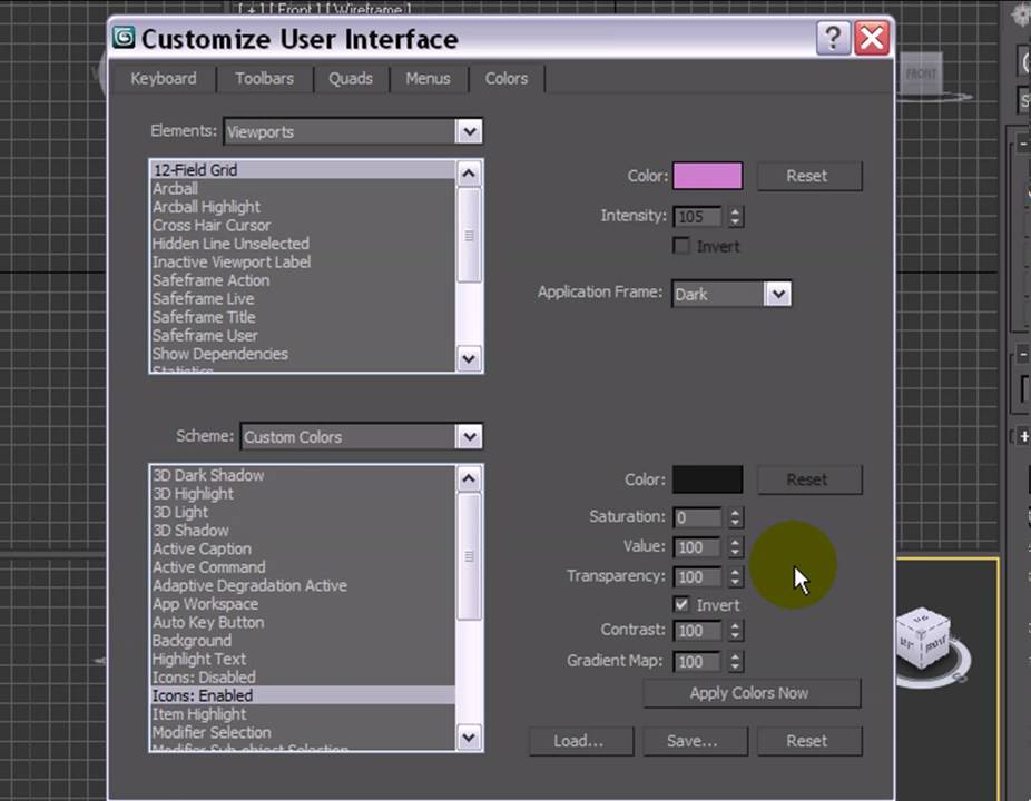 3ds Max Tutorial - Changing Icon Color with dark UI - YouTube