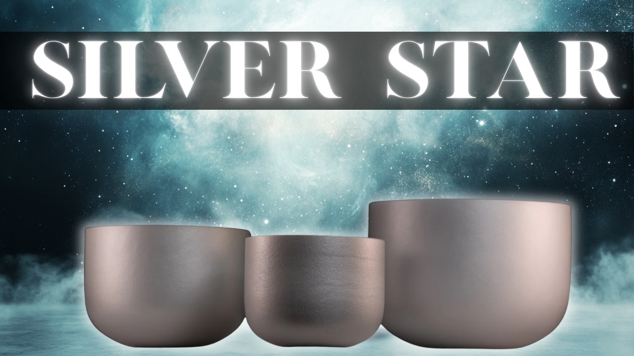 Silver Star Crystal Singing Bowl Set in E Major | Frosted Sound Healing Meditation