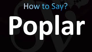 How to Pronounce Poplar Tree CORRECTLY