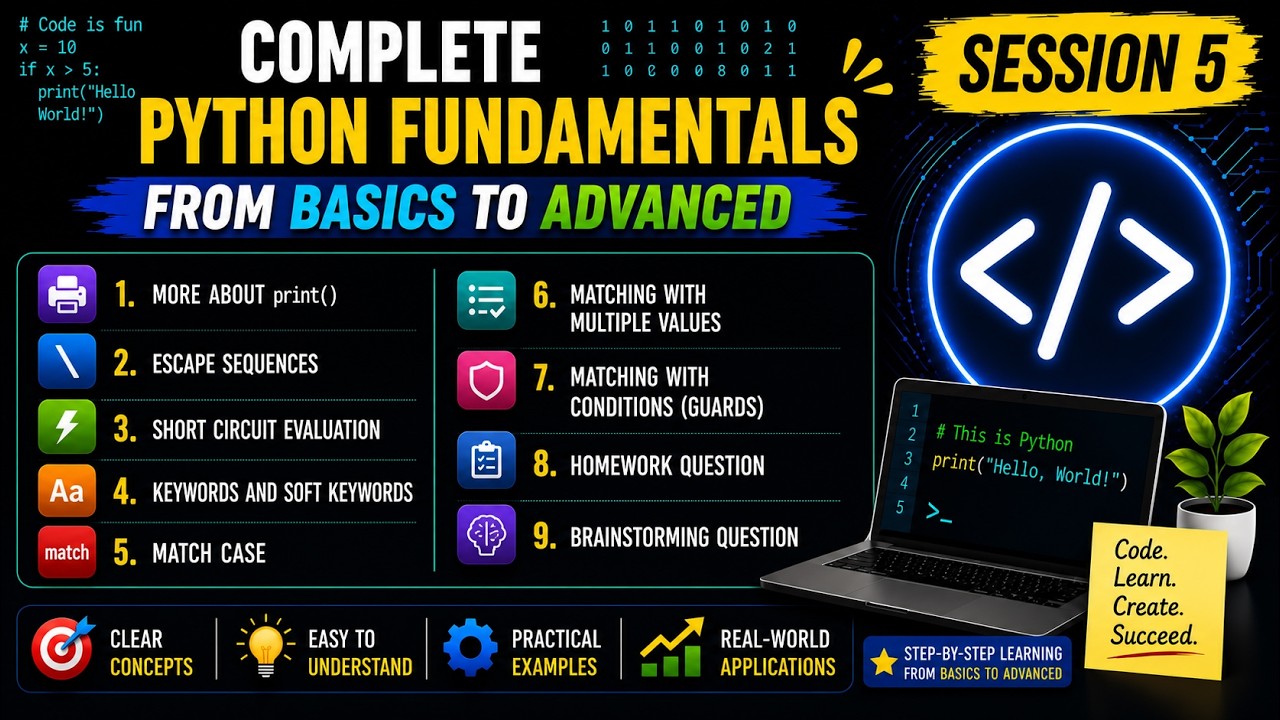 Python Tutorial for Beginners | Session 5: print(), Escape Sequences ...