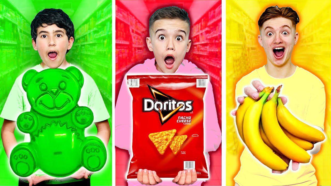 Мы Едим Еду Только Одного Цвета 24 Часа!