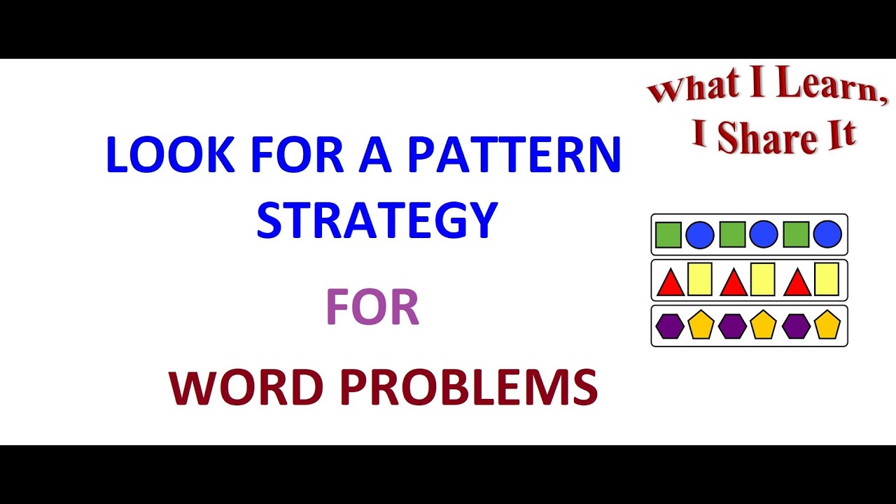 find a pattern strategy in problem solving