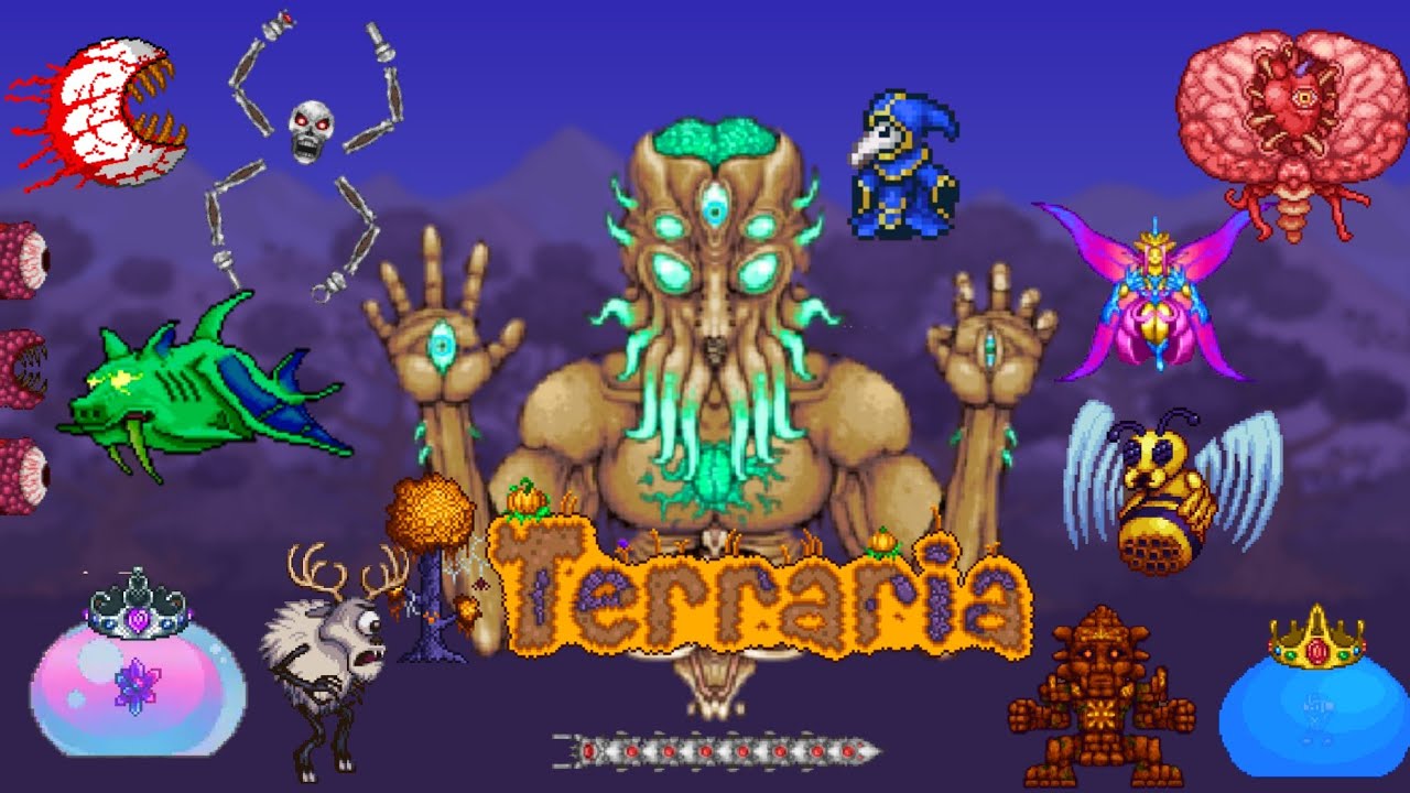 COMO INVOCAR TODOS OS BOSSES DO TERRARIA! (EM ORDEM CERTA)-terraria 1.4.4.9  