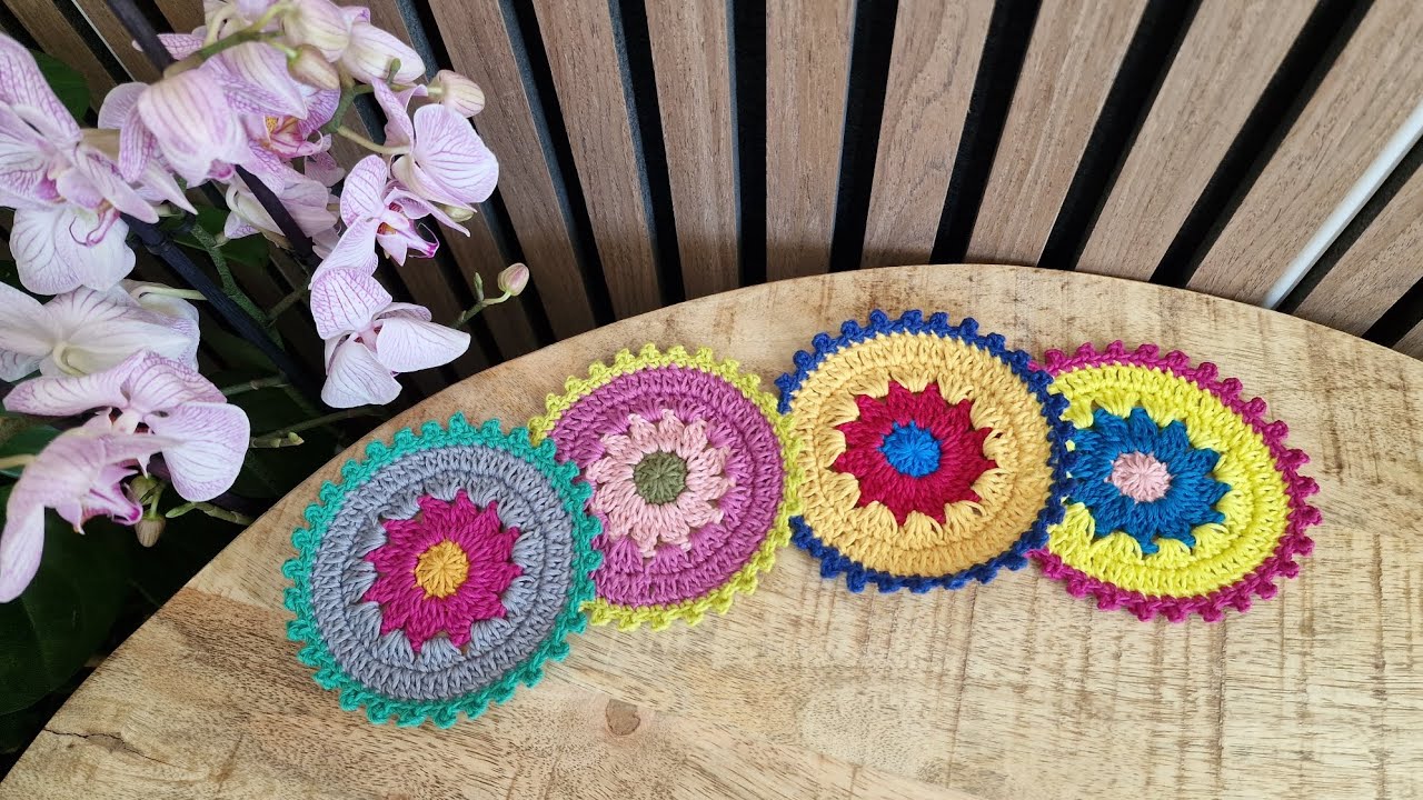 قواعد اكواب من الكروشية جميلة ومناسبة للمبتدئين🍵 beautiful and beginner-friendly crochet coasters