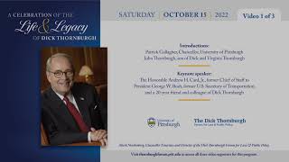 Life and Legacy of Dick Thornburgh - Introduction and Keynote