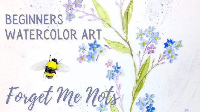 How to paint loose Forget me nots in watercolor - Day 14 