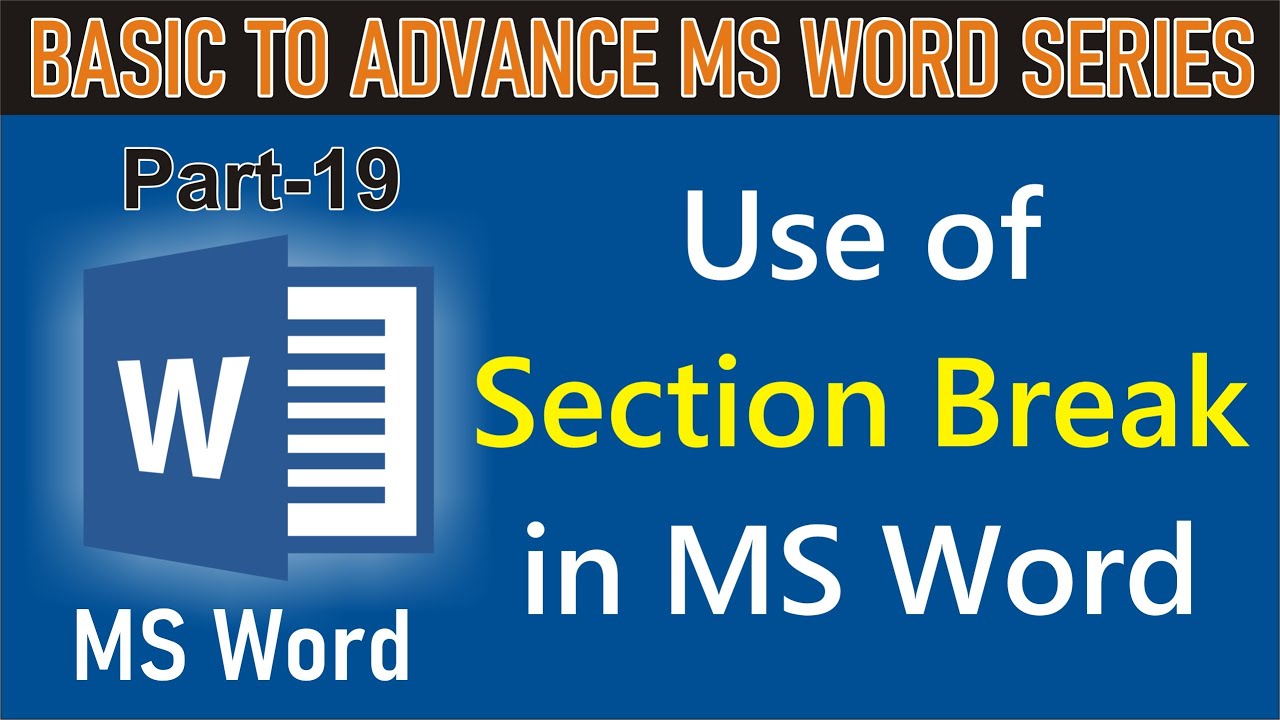 #19 MS Word में Section Break का उपयोग करके पेज को Customize कैसे किया जाता हैं? 