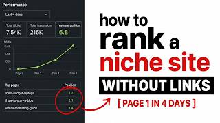 🔥 How To Rank a Niche Site Without Links [Page 1 in 4 Days]