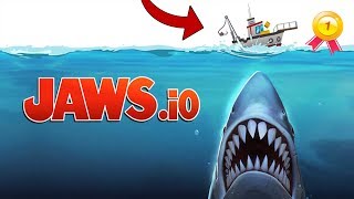 JAWS.io - MI PRIMERA VEZ EN HUNTER JUGANDO COMO BARCO! LOGRO QUEDAR PRIMERO Y ME CARGO AL TIBURÓN! screenshot 4