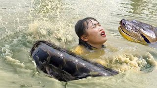 Giant python attack in water | Girl attacked by giant python underwater and miraculous rescue Wealth