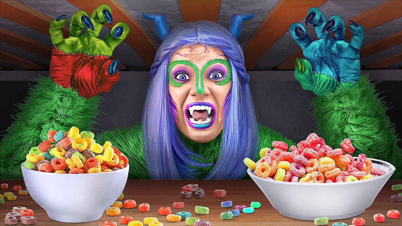 MONSTER EATS FRUIT LOOPS FOR THE FIRST TIME | Cool Adventure With My