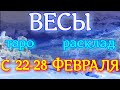 ГОРОСКОП ВЕСЫ С 22 ПО 28 ФЕВРАЛЯ НА НЕДЕЛЮ.2021 ГОД