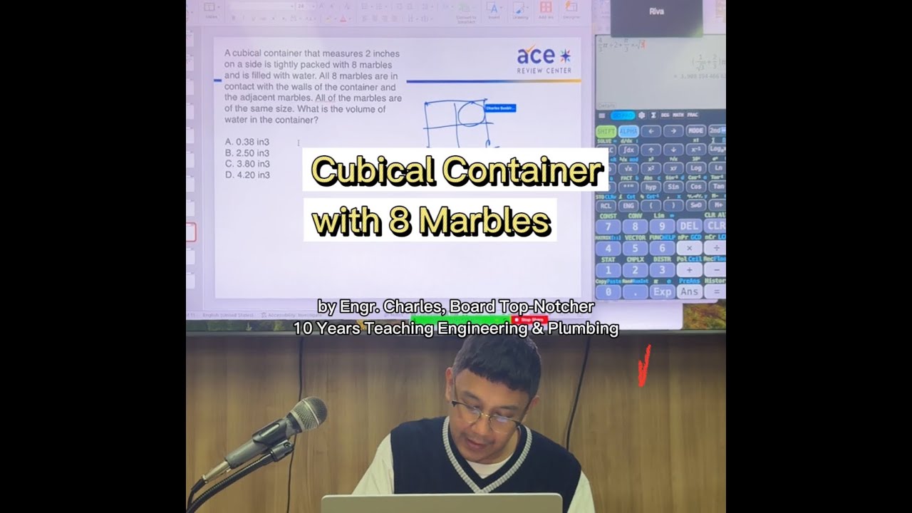 SOLVING Volume of Water inside a Cubical Container with 8 Tangent ...