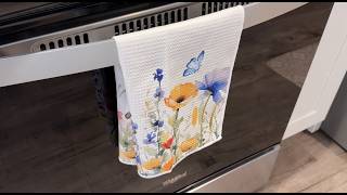 Spring Colorful Flowers & Butterflies Kitchen Towel - 16 x 24 Inches Wildflowers Kitchen Hand Dish T