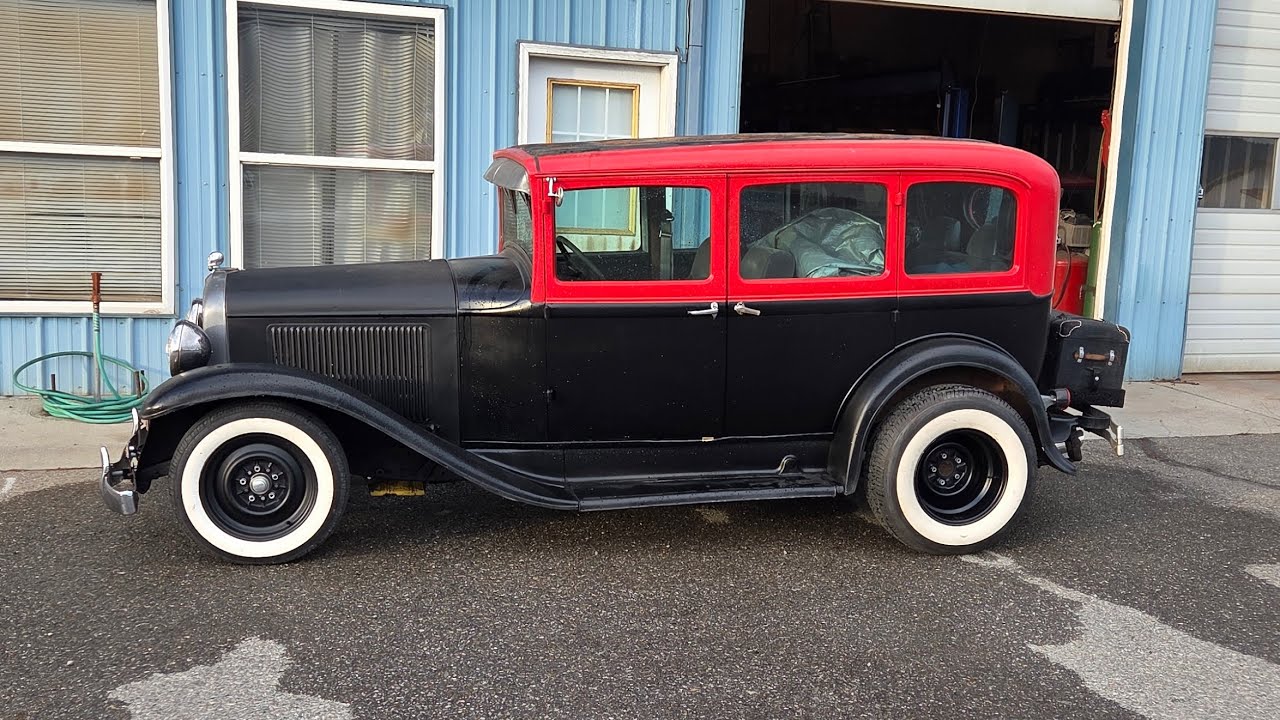 Finished a mustang 2 front end in this 1931 plymouth 