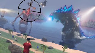 Jurrasic Animal Hunting Games: Monster Smash City - Godzilla vs Siren Head Android Gameplay screenshot 5