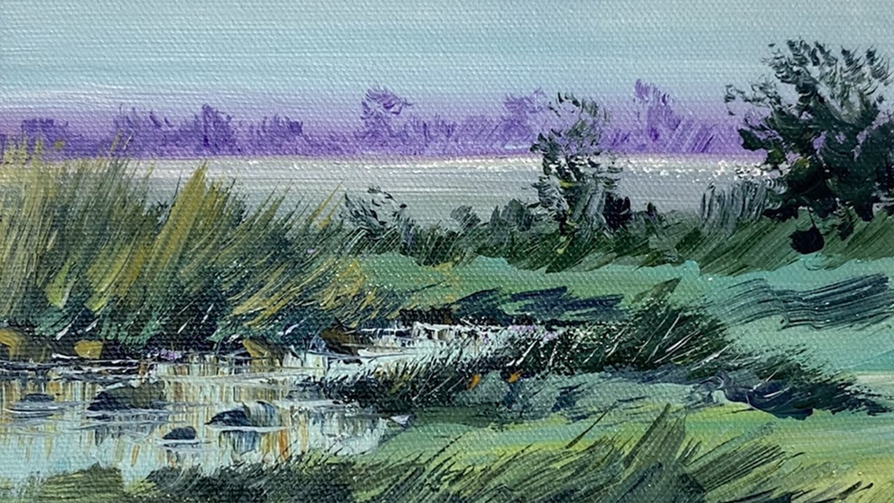 How To Paint Easy Landscape Painting For Beginner | Acrylic Painting On ...