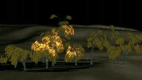 Procedural Generation- Grove of Trees on Fire using Smoke