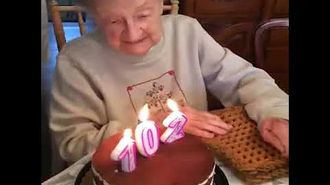102 Year Old Grandma Blow Out Her Teeth While Celebrating Her Birthday