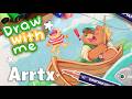 A chaotic draw with me 🤠 Watch me lose my mind while I try out the Arrtx SIMPTAP markers