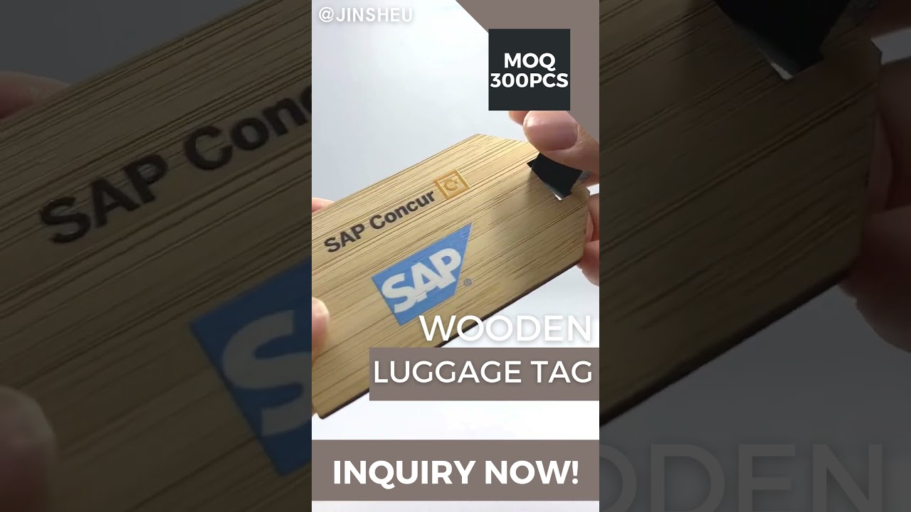 Wholesale custom logo wooden luggage tags 
