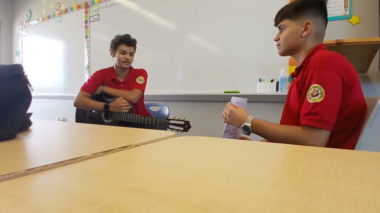 Gab sings Infront if his class